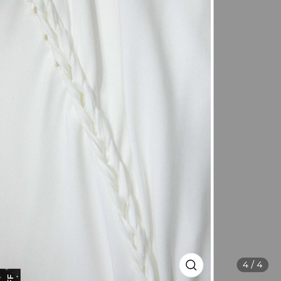 MICAS White Hollow Out Slip Pleated Maxi Dress Sz M - Picture 4 of 6